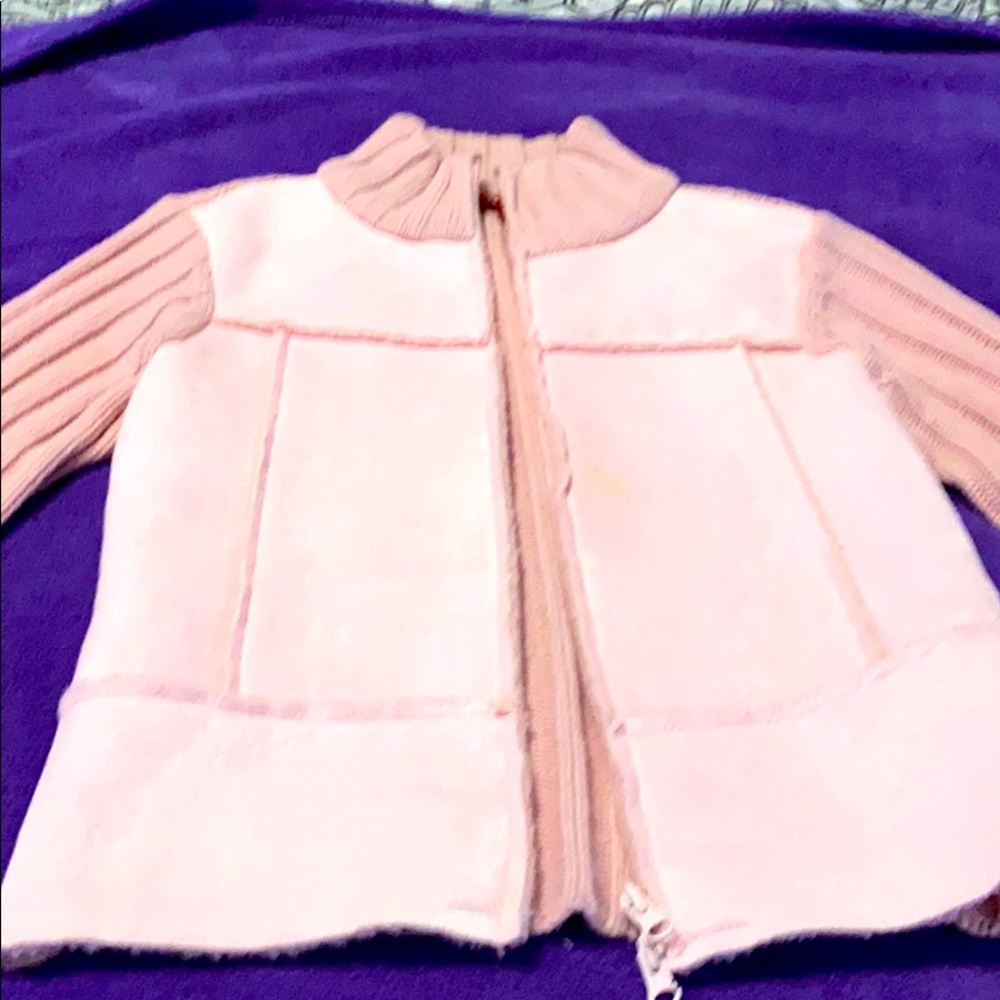 Pink zip front sweater